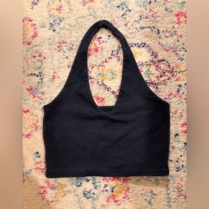 BRANDY MELVILLE NAVY BLUE HALTER TOP